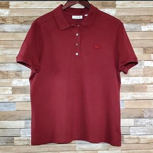 Burgundy Lacoste Slim Fit Polo